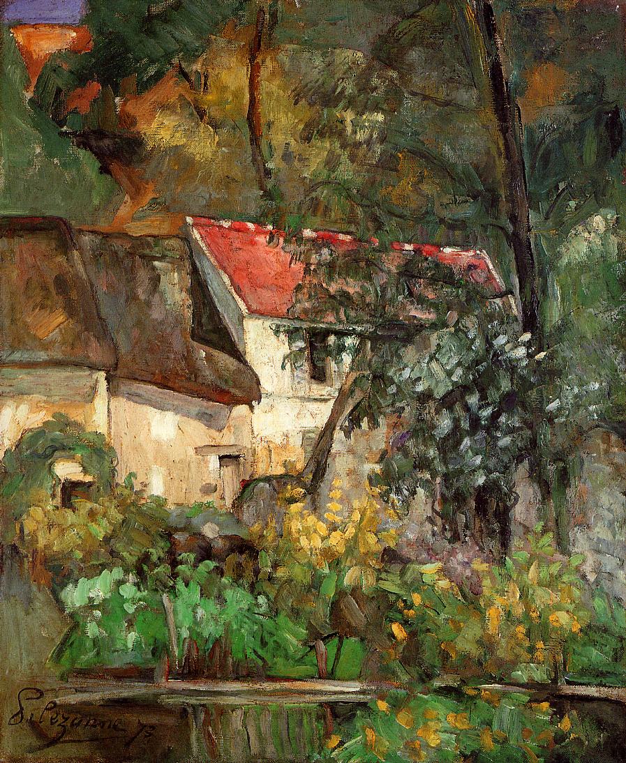 The House of Pere Lacroix in Auvers - Paul Cezanne Painting